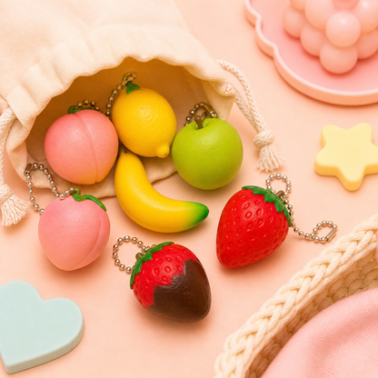 🔑🍓 คอลเลกชัน Mini Squishy Keychains