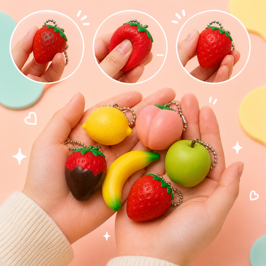 🔑🍓 Mini Squishy Keychains Collection