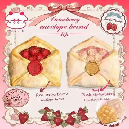 🍓💌 Strawberry Envelope Bread - 2 Colors [Sweetbuns]
